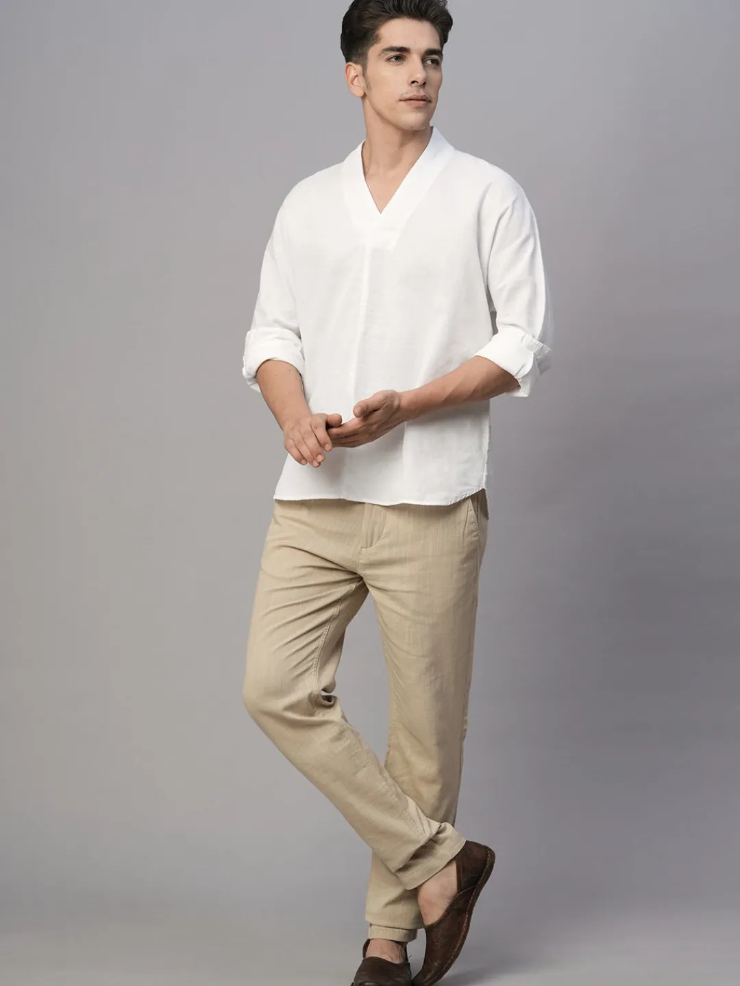Women Cottonworld Shirts | Shirts^Men's Cotton Linen Regular Fit Shirt
