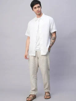 Women Cottonworld Shirts | Shirts^Men's Cotton Linen Regular Fit Summer Shirt