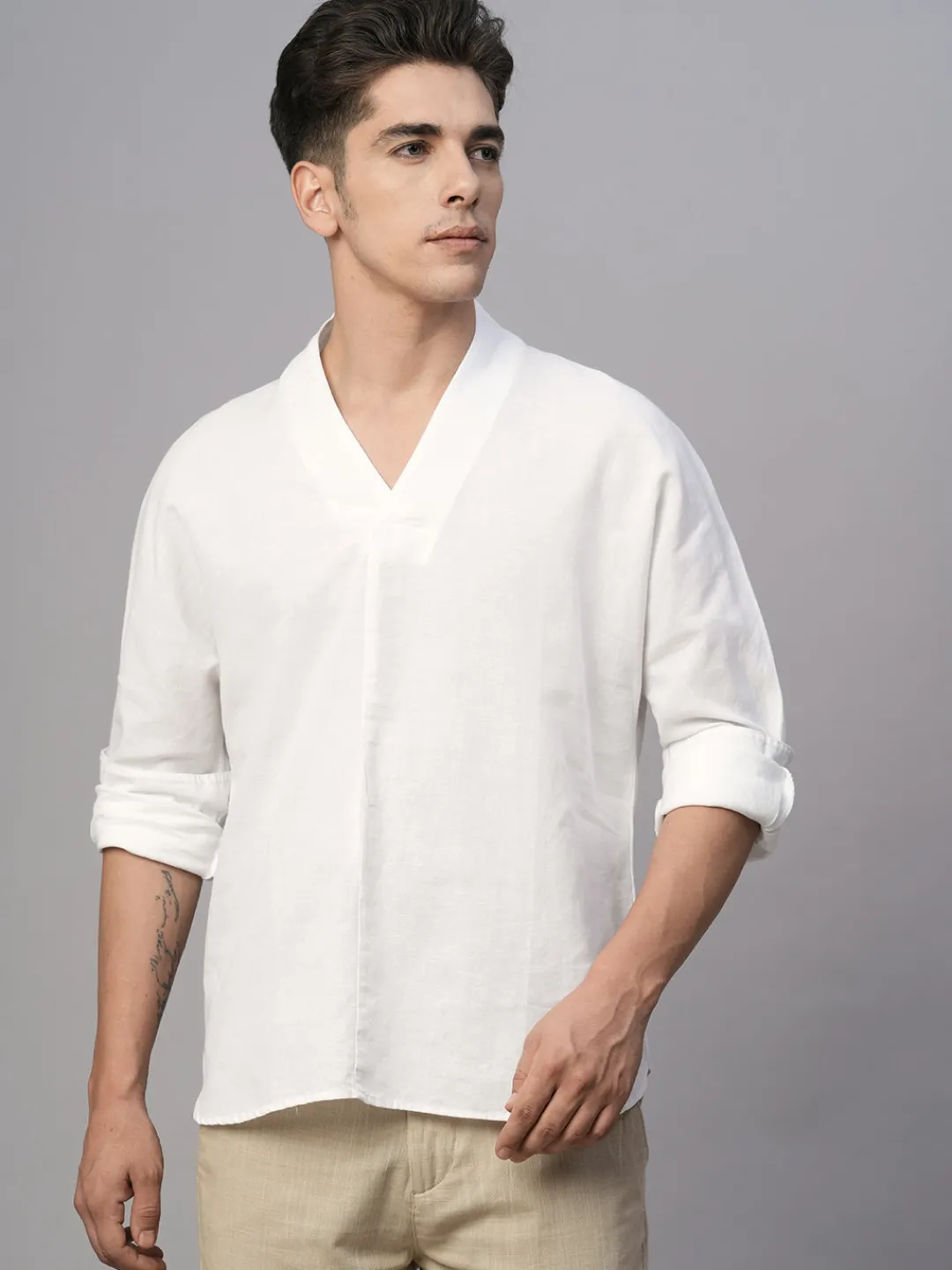 Women Cottonworld Shirts | Shirts^Men's Cotton Linen Regular Fit Shirt