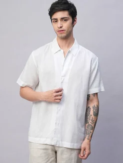 Women Cottonworld Shirts | Shirts^Men's Cotton Linen Regular Fit Summer Shirt