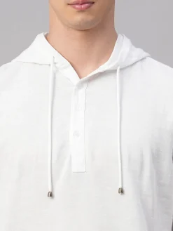 Women Cottonworld Shirts | Shirts^Men's Cotton Linen Regular Fit Hooded Shirt