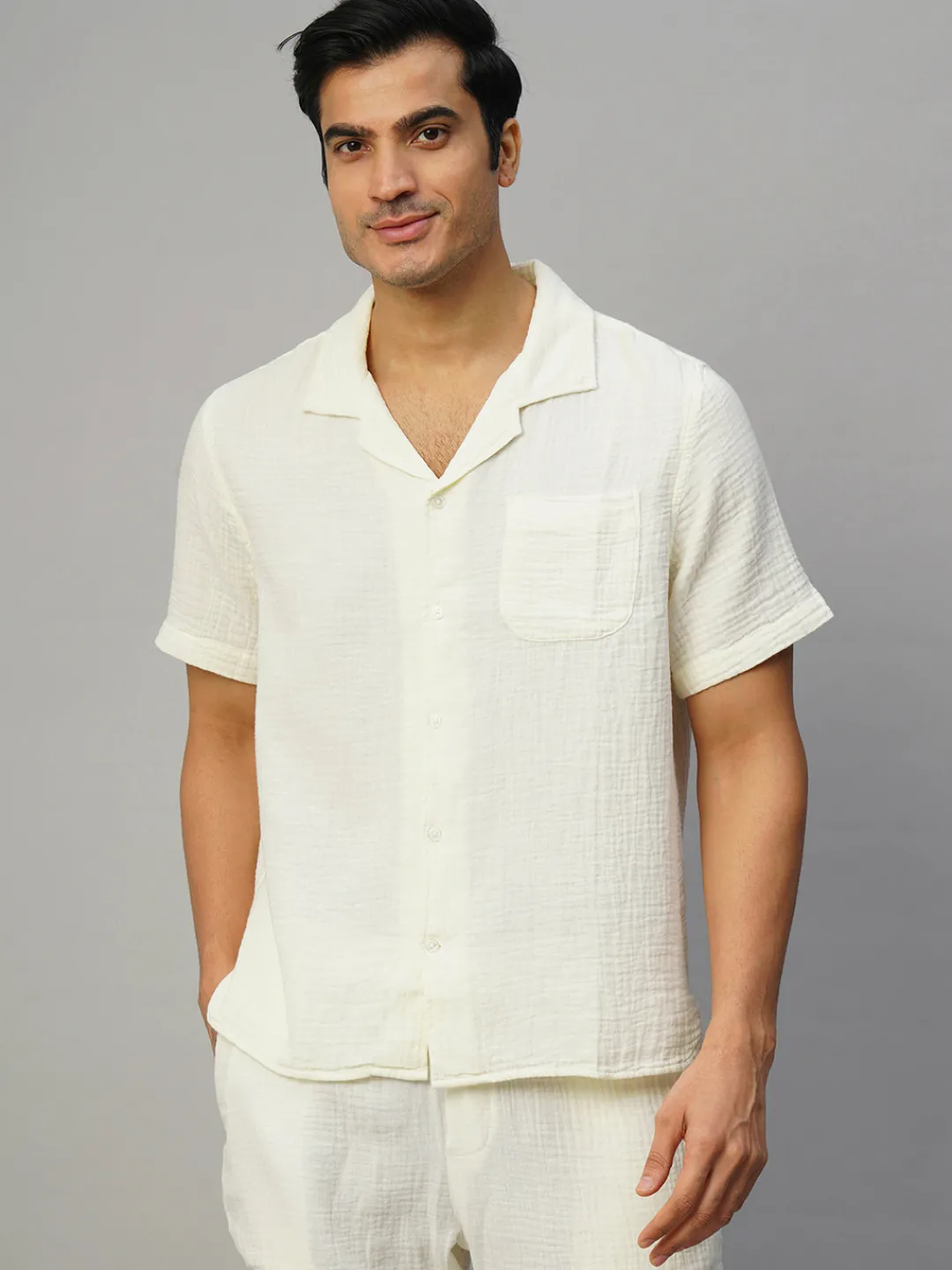 Women Cottonworld Solid | Solid^Men's Cotton Loose Fit Shirt