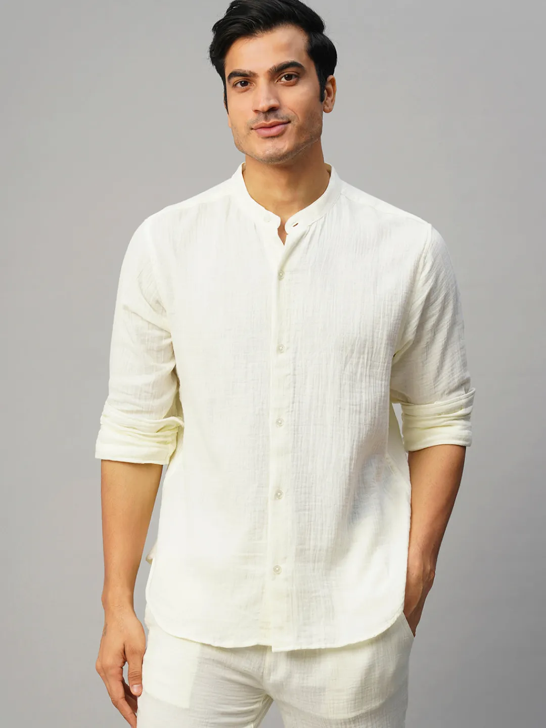 Women Cottonworld Solid | Solid^Men's Cotton Loose Fit Shirt