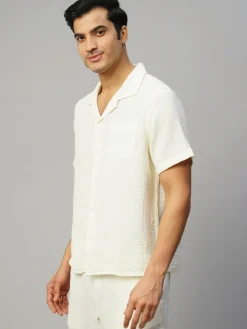 Women Cottonworld Solid | Solid^Men's Cotton Loose Fit Shirt