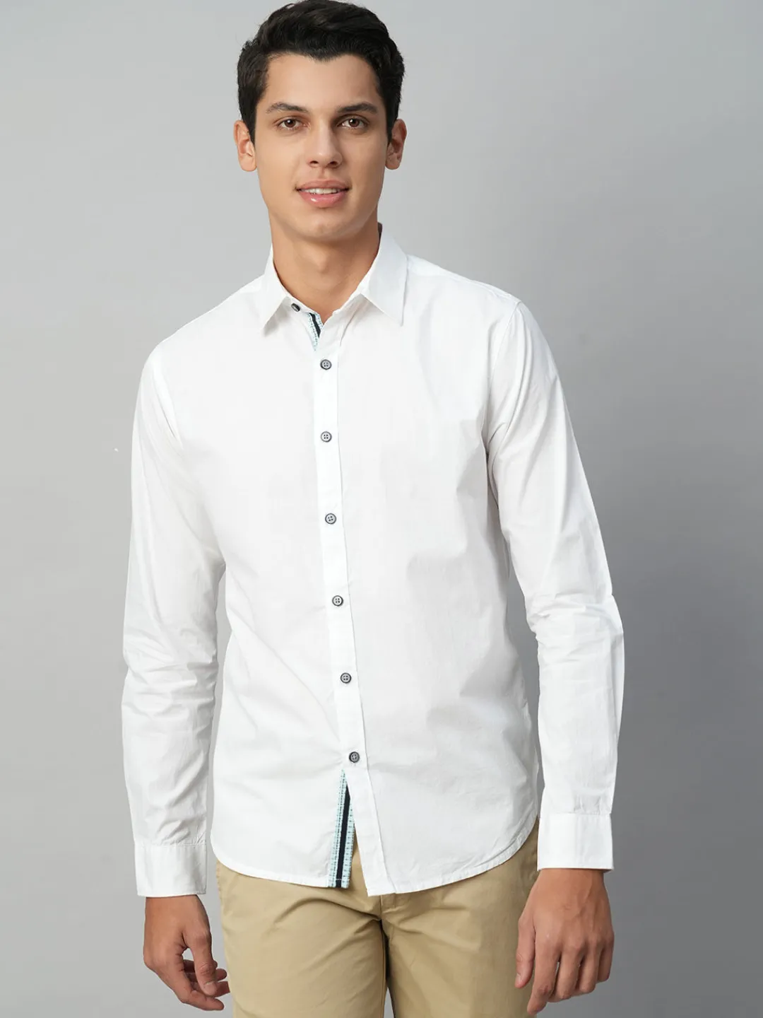 Women Cottonworld Solid | Solid^Men's Cotton Slim Fit Shirt