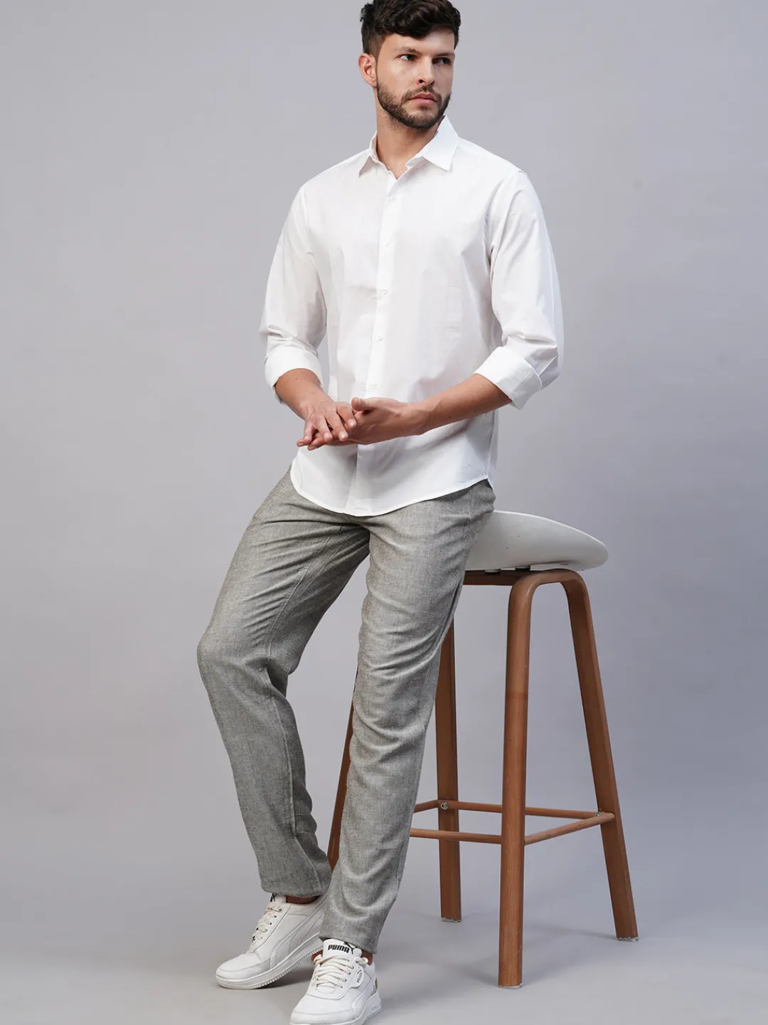 Women Cottonworld Solid | Solid^Men's Cotton Slim Fit shirt