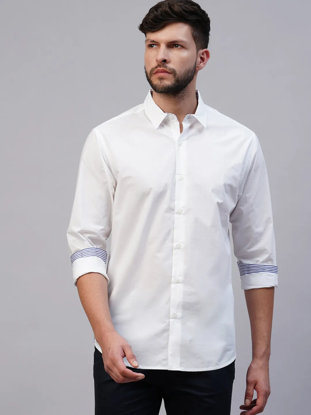 Women Cottonworld Solid | Solid^Men's Cotton Slim Fit shirt