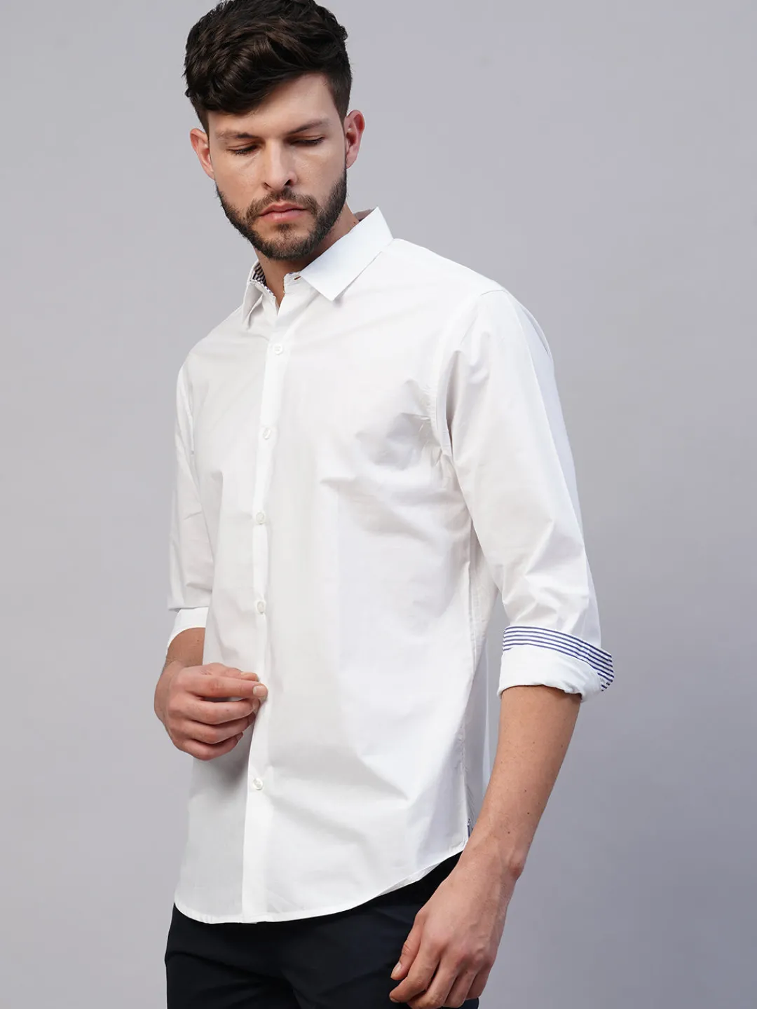 Women Cottonworld Solid | Solid^Men's Cotton Slim Fit shirt