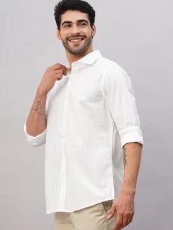 Women Cottonworld Striped | Striped^Men's Cotton Slim Fit Shirt