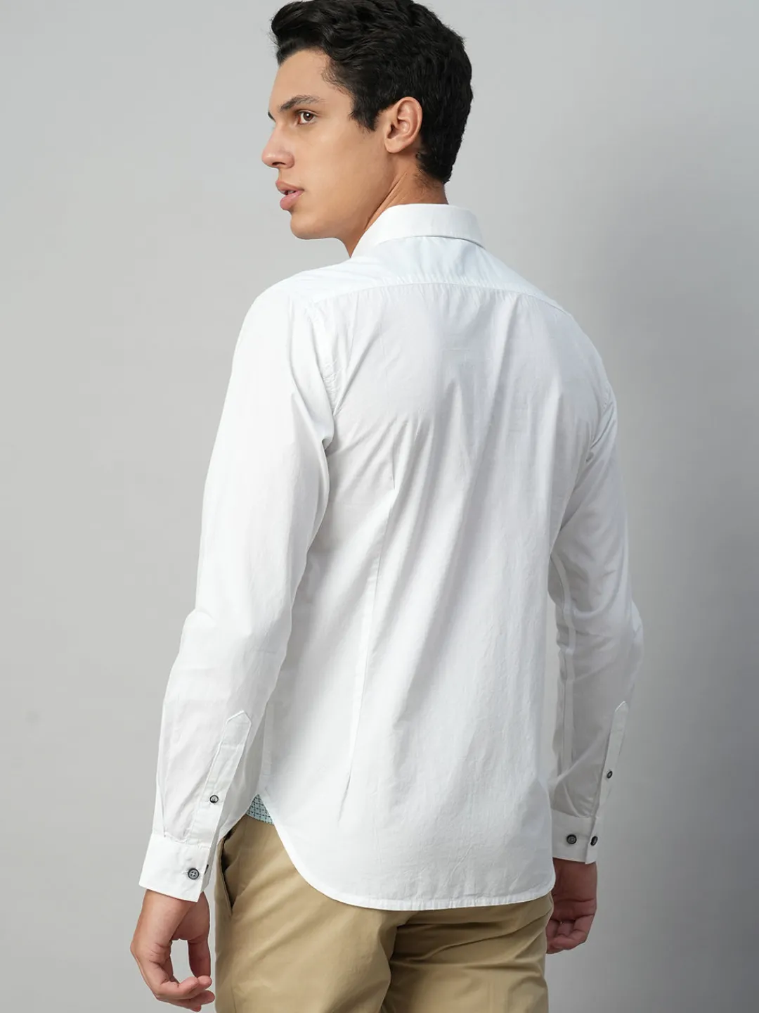Women Cottonworld Solid | Solid^Men's Cotton Slim Fit Shirt