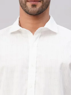 Women Cottonworld Striped | Striped^Men's Cotton Slim Fit Shirt