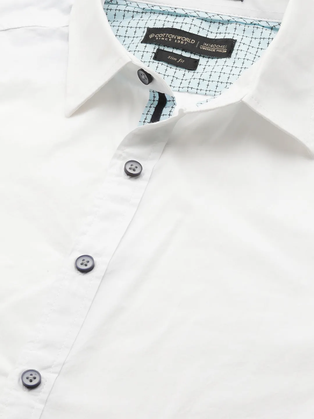 Women Cottonworld Solid | Solid^Men's Cotton Slim Fit Shirt