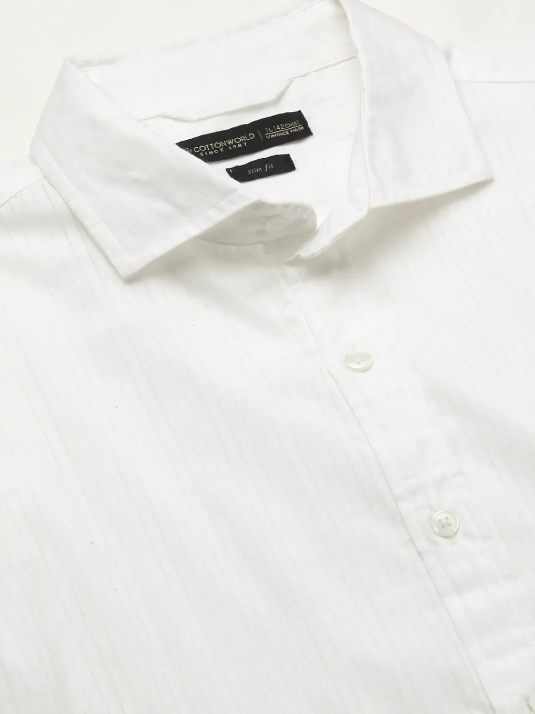 Women Cottonworld Striped | Striped^Men's Cotton Slim Fit Shirt