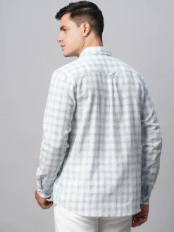 Women Cottonworld Shirts | Shirts^Men's Linen Cotton Regular Fit Checked Shirt
