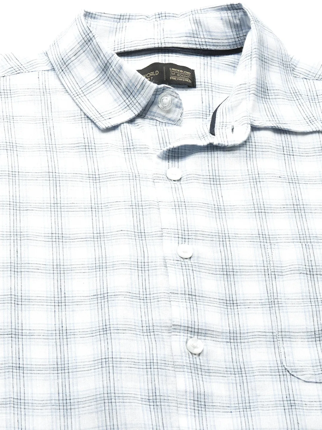 Women Cottonworld Shirts | Shirts^Men's Linen Cotton Regular Fit Checked Shirt