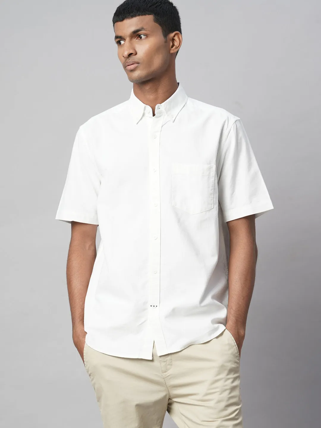 Women Cottonworld Solid | Solid^Men's Oxford 100% Cotton Regular Fit Shirt