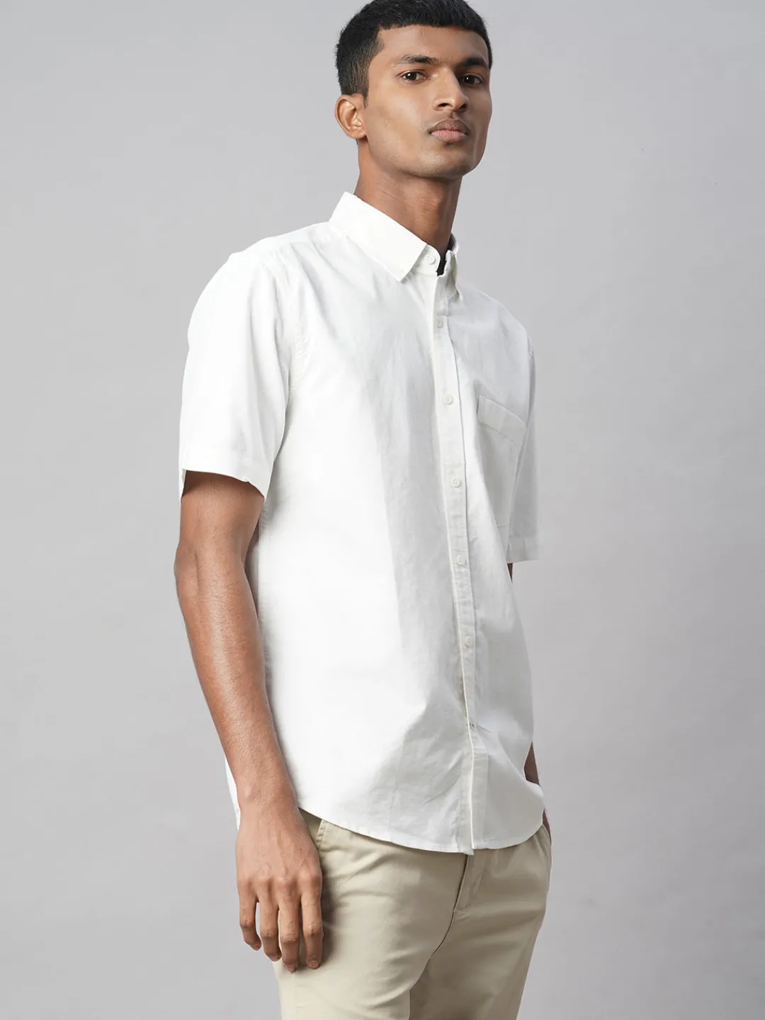 Women Cottonworld Solid | Solid^Men's Oxford 100% Cotton Regular Fit Shirt