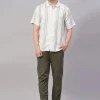 Women Cottonworld Striped | Striped^Men's Cotton Flax Regular Fit Shirt
