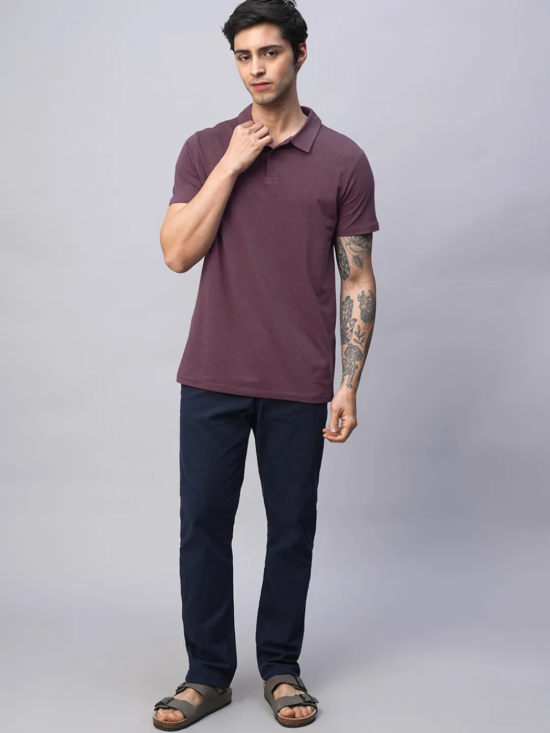 Cottonworld Men | Regular Fit^Men's Cotton Bamboo Elastane Regular Fit Tshirt