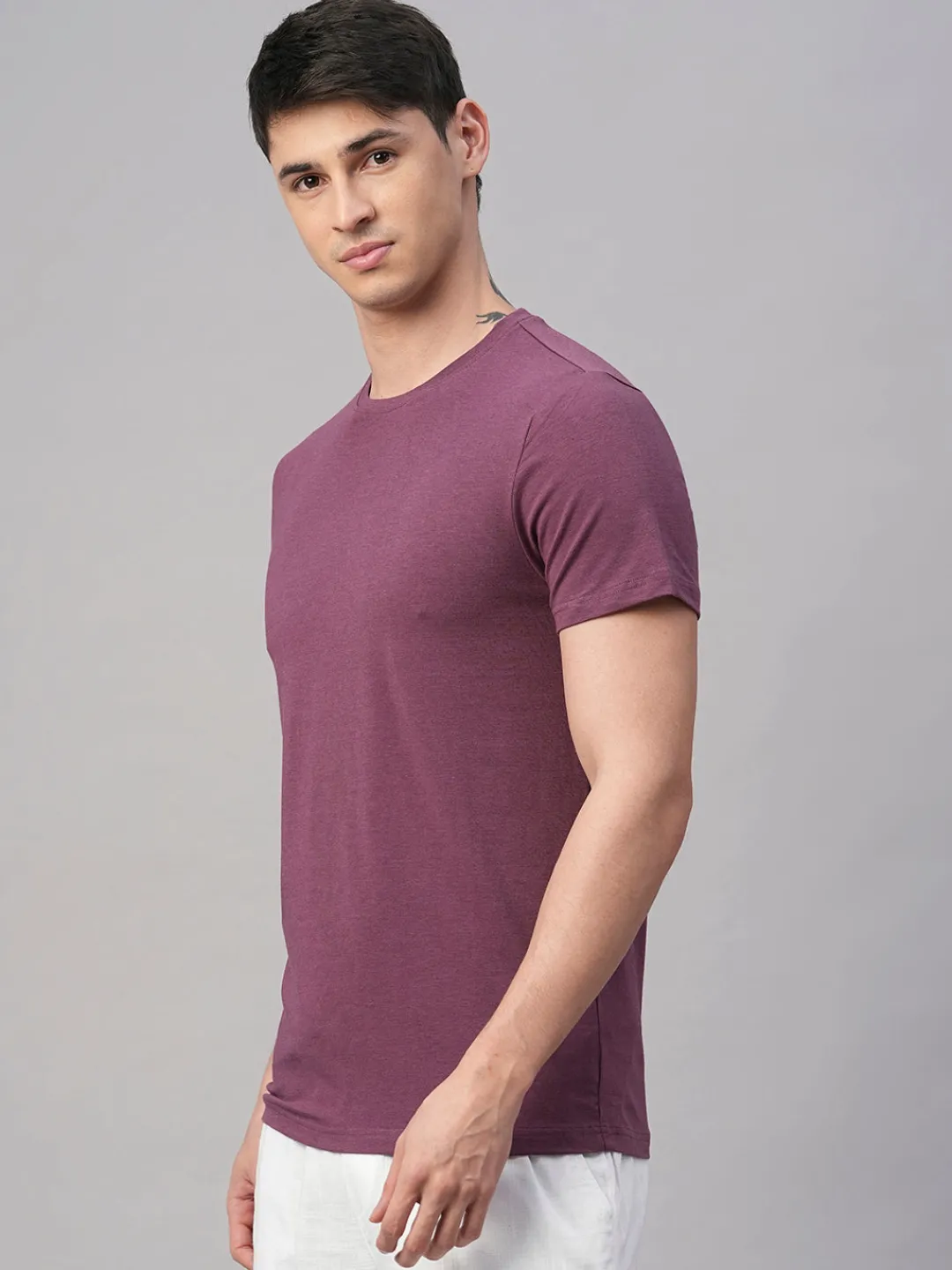 Cottonworld Men | Regular Fit^Men's Cotton Bamboo Elastane Regular Fit Tshirt