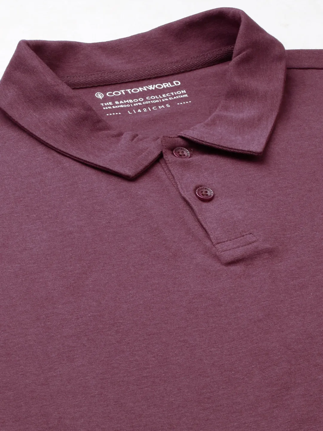 Cottonworld Men | Regular Fit^Men's Cotton Bamboo Elastane Regular Fit Tshirt