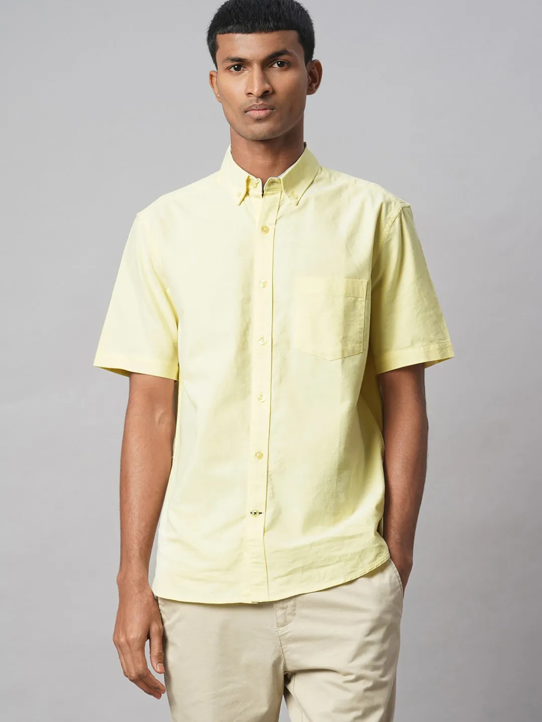 Women Cottonworld Solid | Solid^Men's Oxford 100% Cotton Regular Fit Shirt