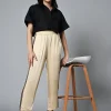 Women Cottonworld Trousers^Women's Ajrak Hand Block Printed Regular Fit Modal Offwhite Pant