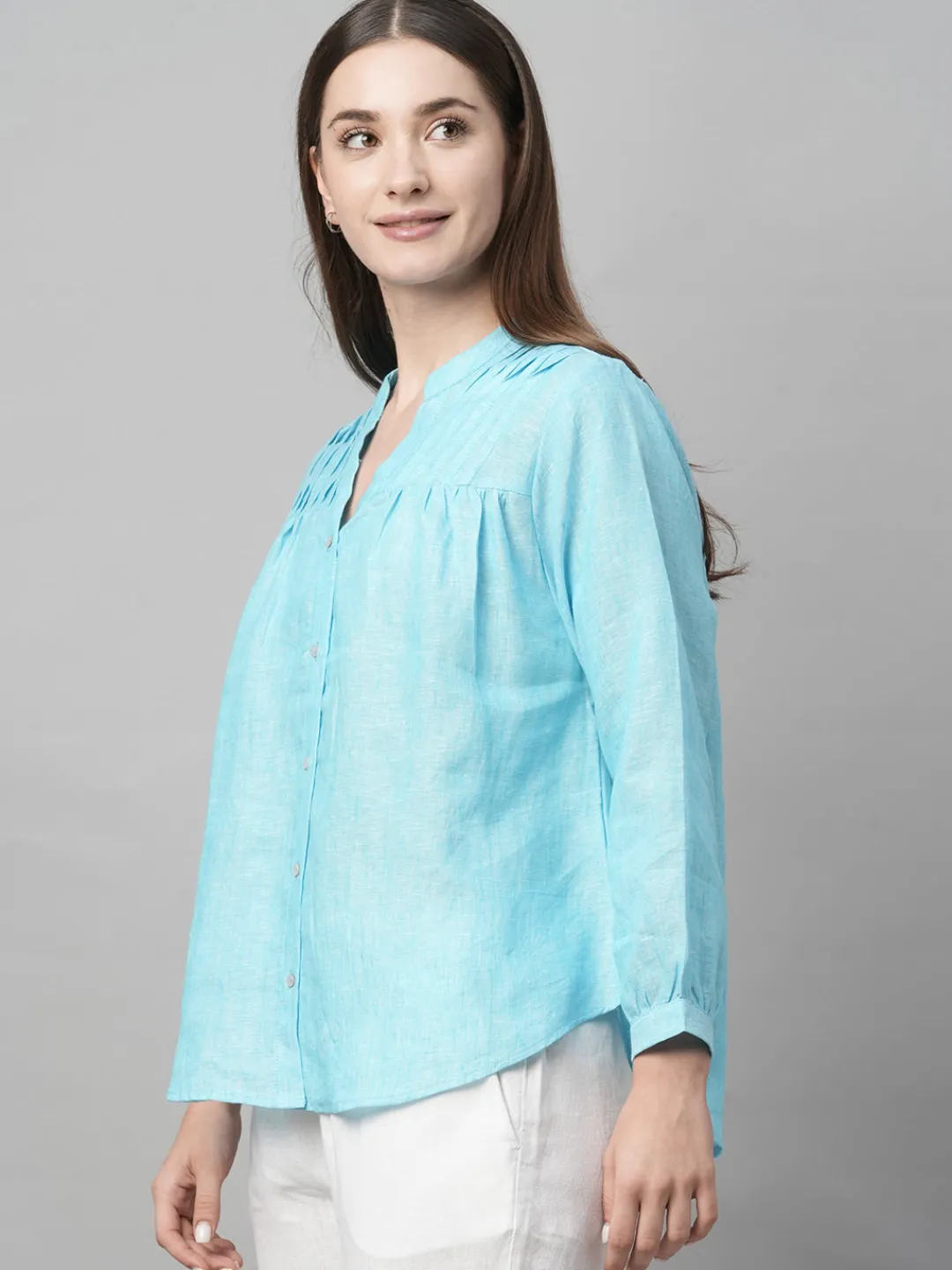 Women Cottonworld Tops & Shirts | Tops & Shirts^Women's Linen Regular Fit Blouse
