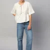Women Cottonworld Tops & Shirts | Tops & Shirts^Women's 100% Linen Regular Fit Blouse