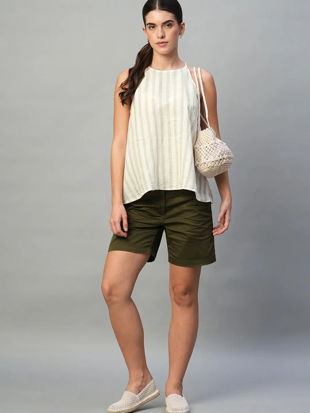 Women Cottonworld Tops & Shirts | Tops & Shirts^Women's 100% Linen Regular Fit Blouse
