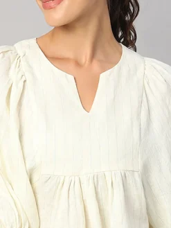 Women Cottonworld Tops & Shirts | Tops & Shirts^Women's 100% Linen Regular Fit Blouse
