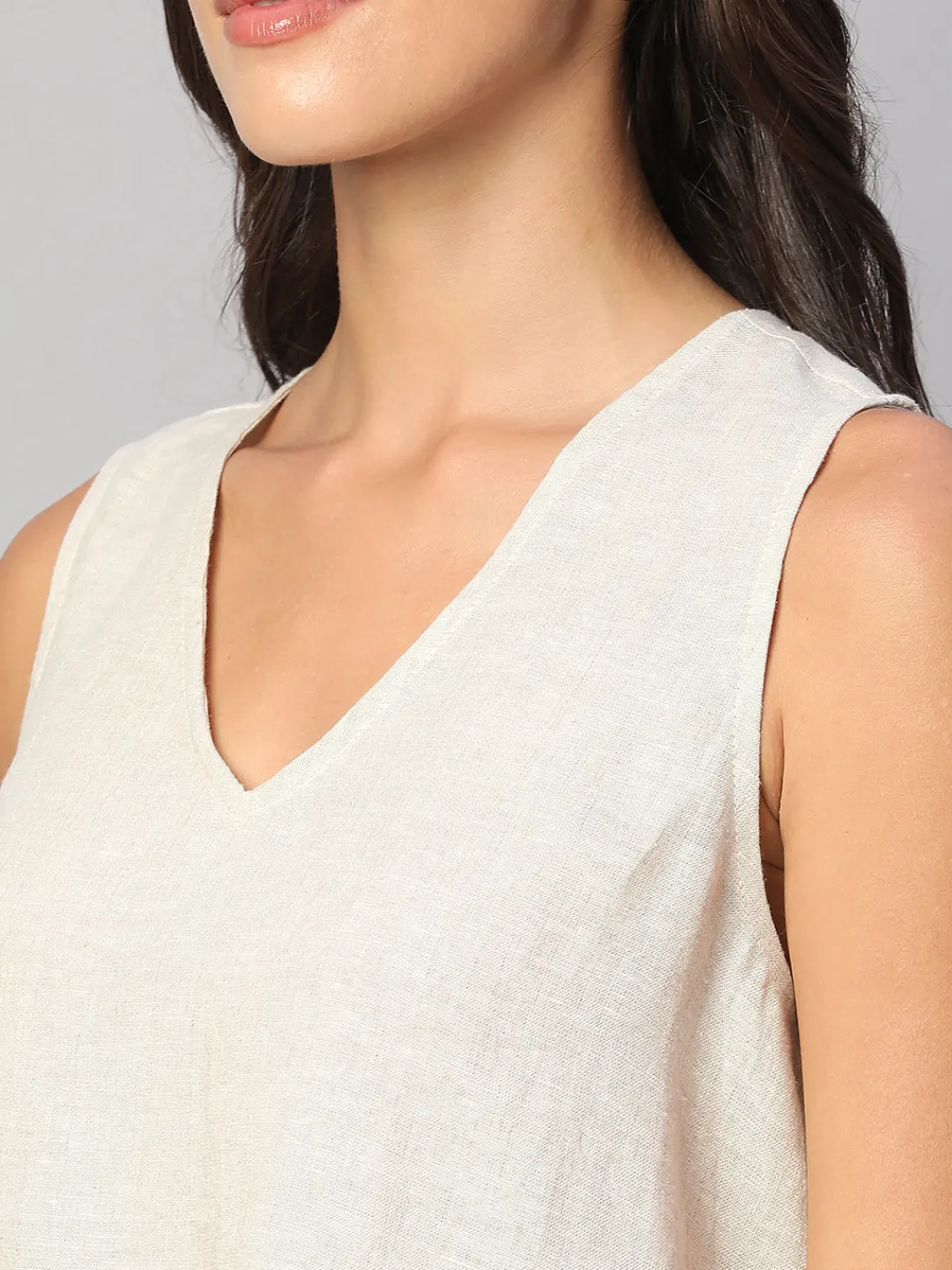 Women Cottonworld Tops & Shirts | Tops & Shirts^Women's 100% Linen Regular Fit Blouse
