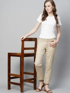 Women Cottonworld Trousers^Women's Cotton Elastane Regular Fit Pant