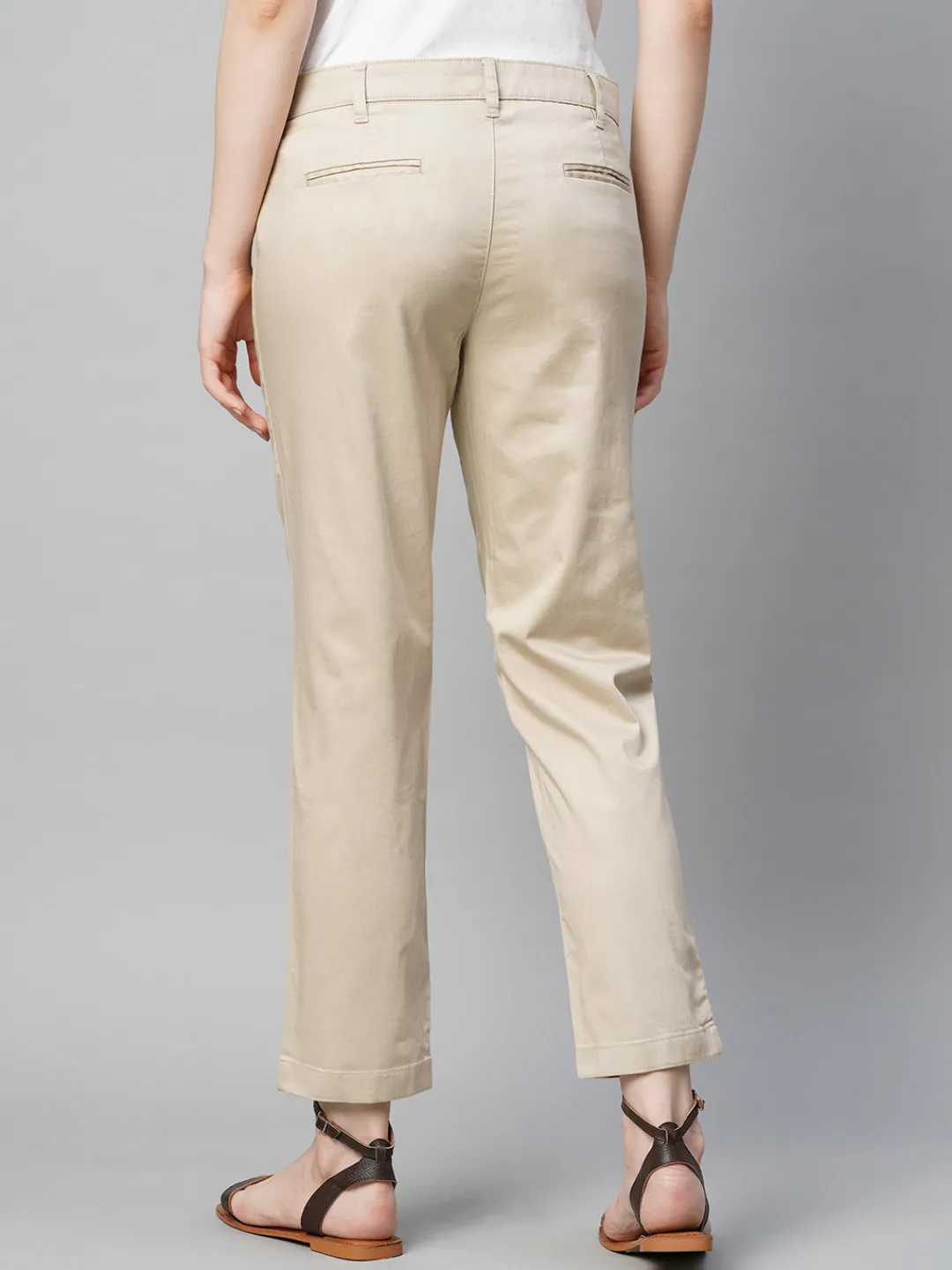 Women Cottonworld Trousers^Women's Cotton Elastane Regular Fit Pant