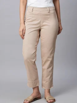 Women Cottonworld Trousers^Women's Cotton Lycra Regular Fit Pant