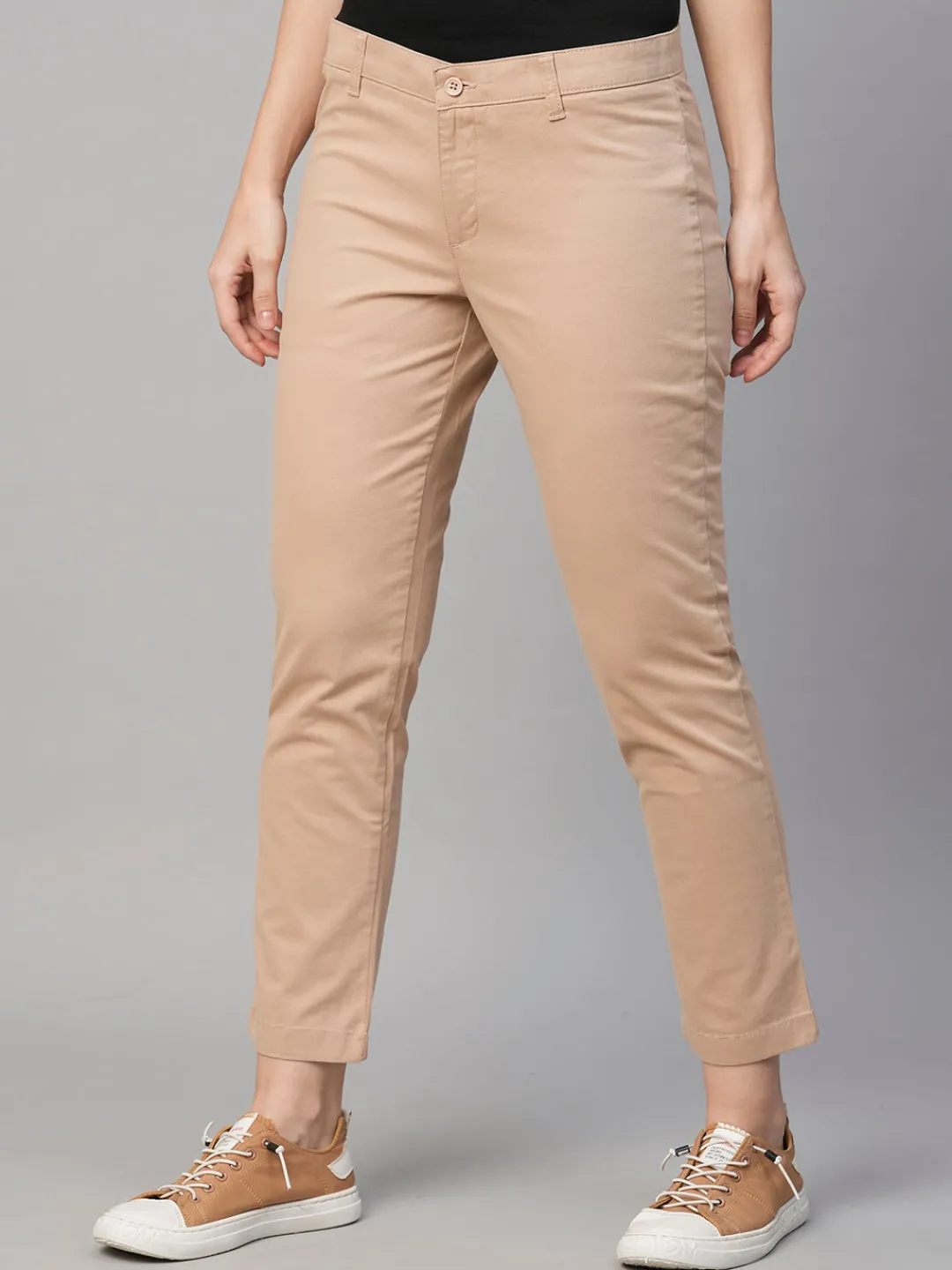 Women Cottonworld Trousers^Women's Cotton Lycra Regular Fit Pant