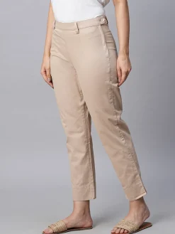 Women Cottonworld Trousers^Women's Cotton Lycra Regular Fit Pant