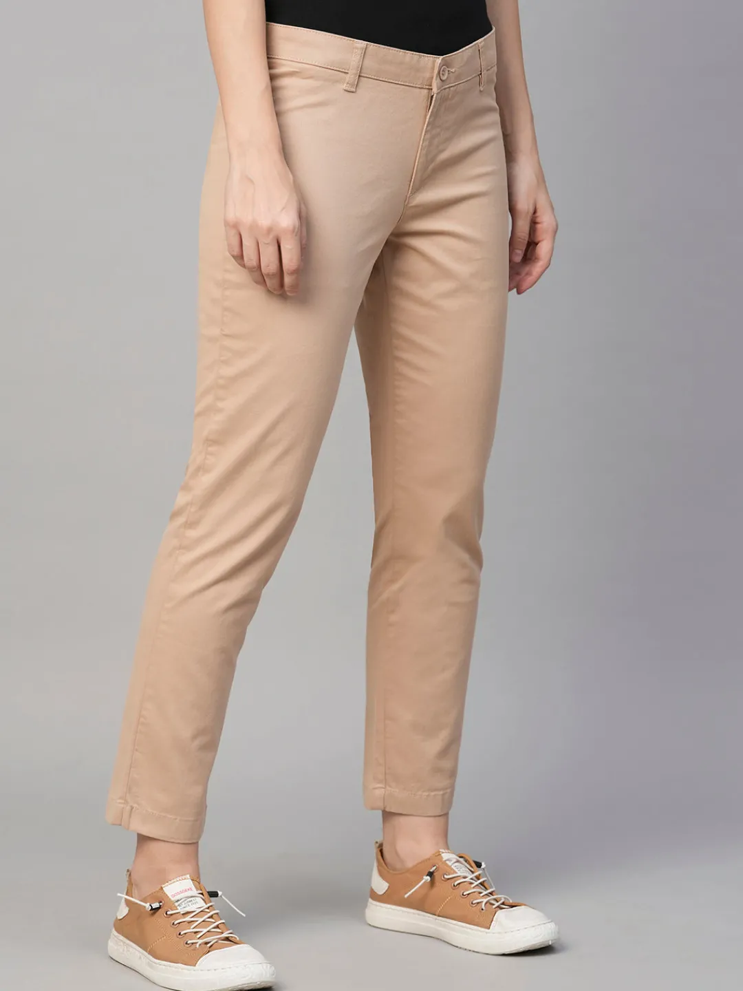 Women Cottonworld Trousers^Women's Cotton Lycra Regular Fit Pant