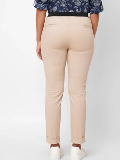 Women Cottonworld Trousers^Women's Cotton Lycra Slim Fit Pant