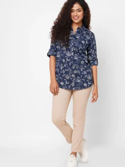 Women Cottonworld Trousers^Women's Cotton Lycra Slim Fit Pant