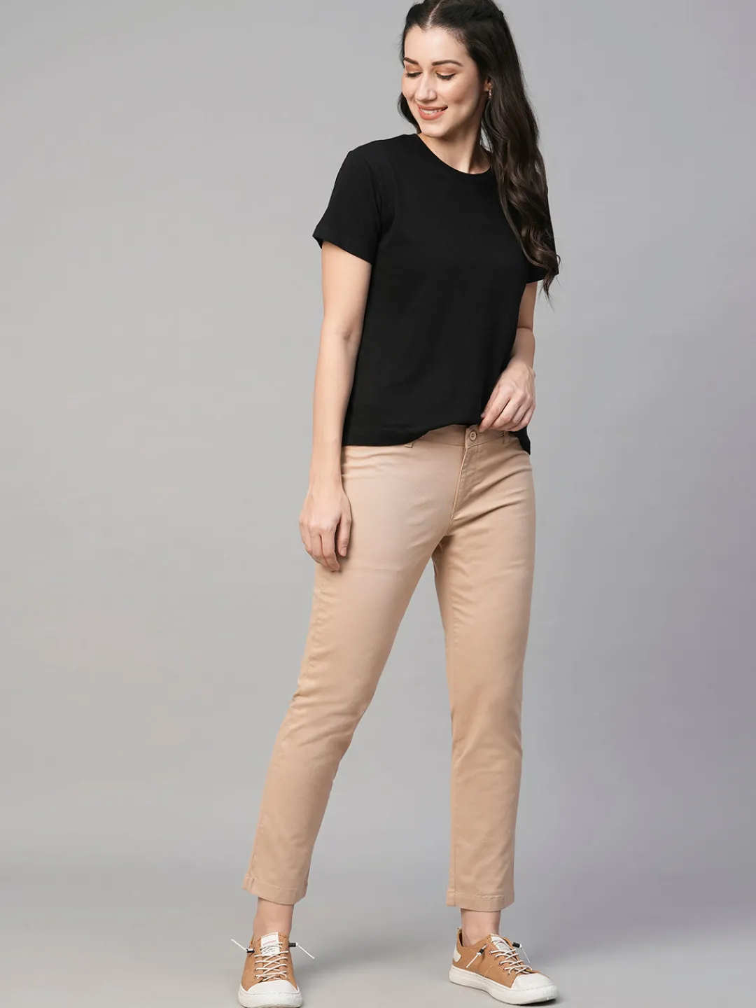 Women Cottonworld Trousers^Women's Cotton Lycra Regular Fit Pant