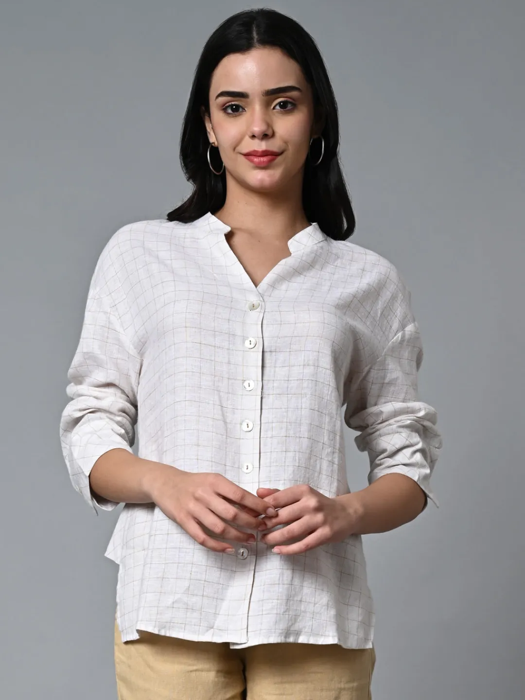 Women Cottonworld Tops & Shirts | Tops & Shirts^Women's Linen Excel Boxy Fit Blouse