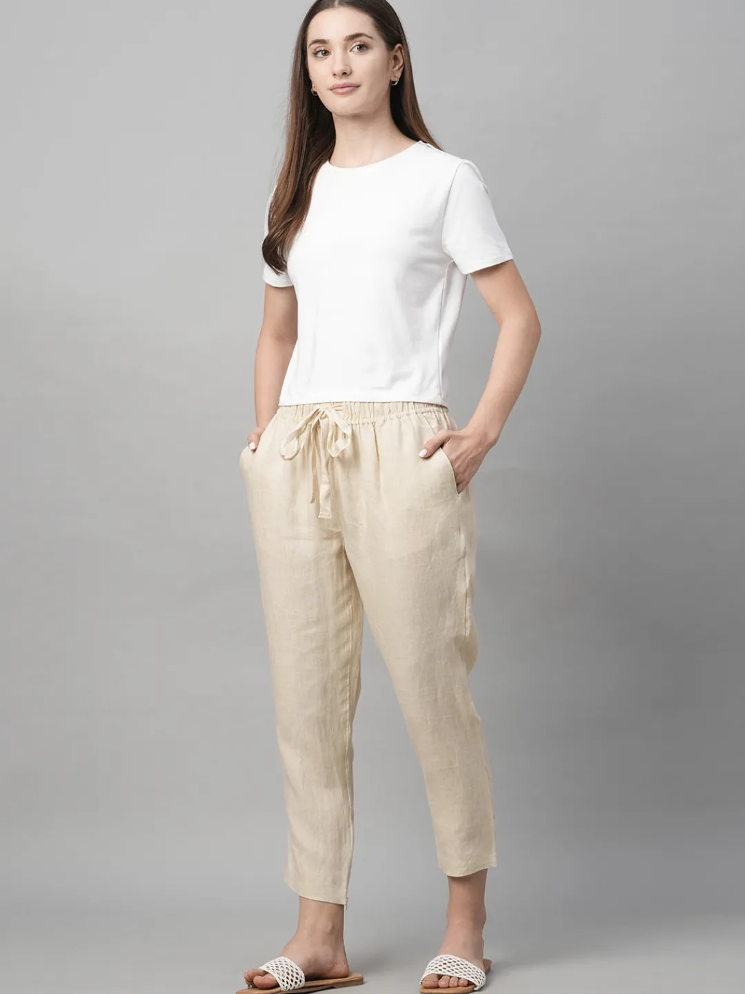 Women Cottonworld Pants | Pants^Women's Linen Regular Fit Pant