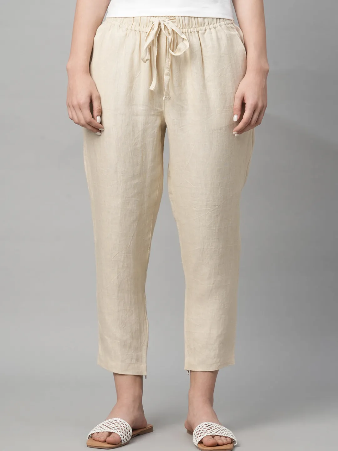 Women Cottonworld Pants | Pants^Women's Linen Regular Fit Pant