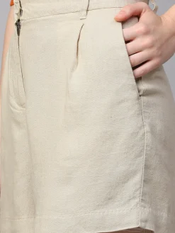 Women Cottonworld Shorts | Shorts^Women's Linen Viscose Regular Fit Shorts