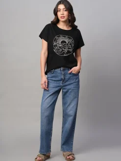 Women Cottonworld Round Neck | Regular Fit^Women's 100% Cotton Regular Fit Tshirt