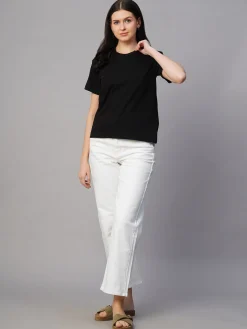 Women Cottonworld Round Neck | Regular Fit^Women's 100% Cotton Regular Fit Tshirt