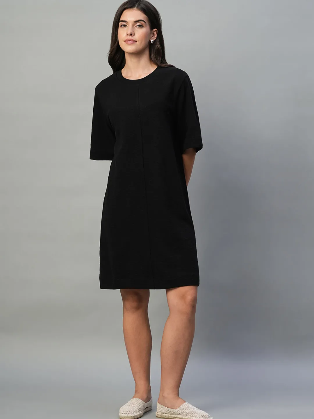 Women Cottonworld Dresses^Women's 100% Cotton Regular Fit Knit Dress
