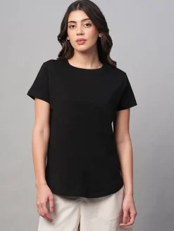 Women Cottonworld Round Neck | Regular Fit^Women's 100% Cotton Regular Fit Tshirt
