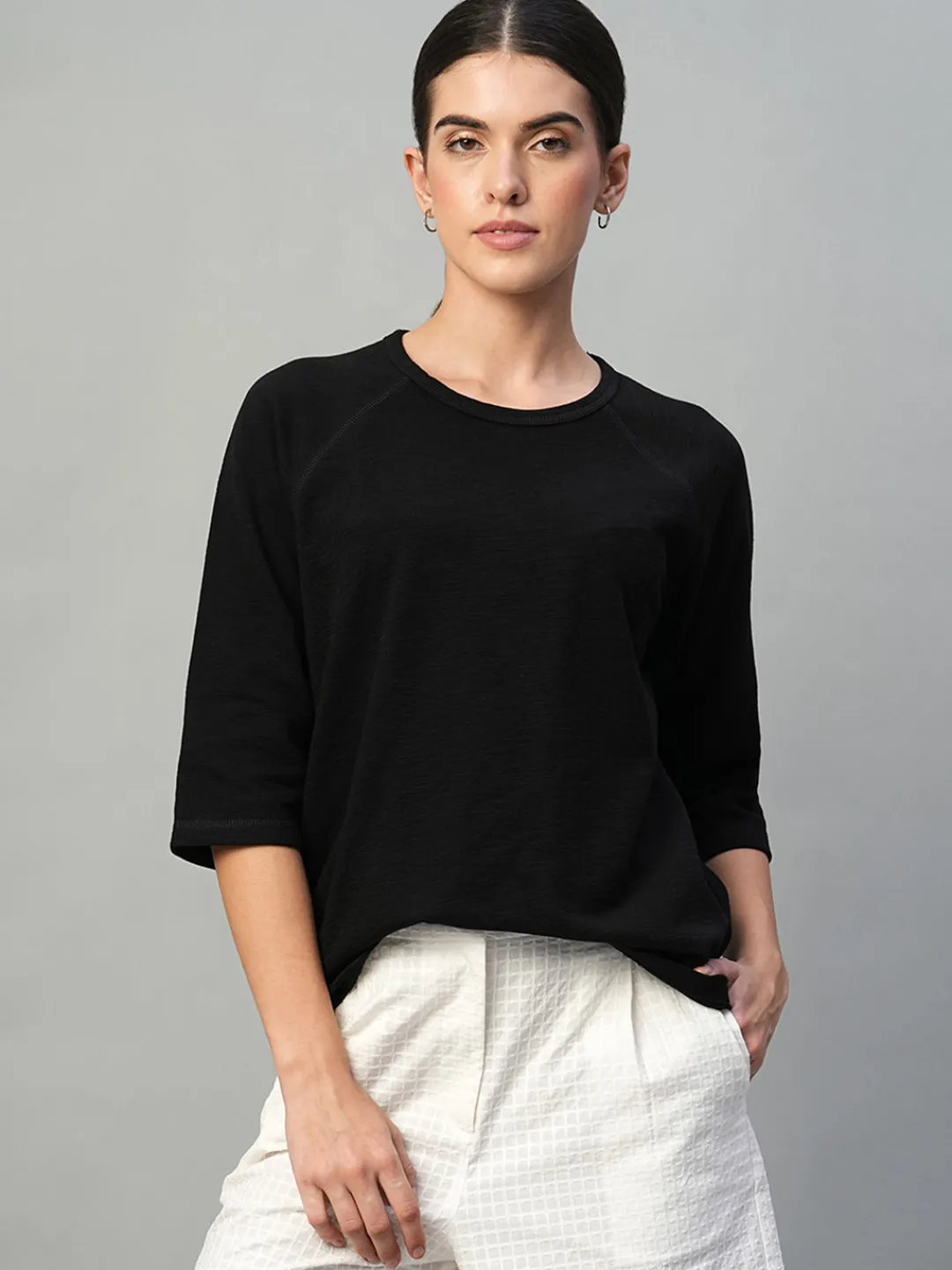 Women Cottonworld Round Neck | Regular Fit^Women's 100% Cotton Regular Fit Tshirt